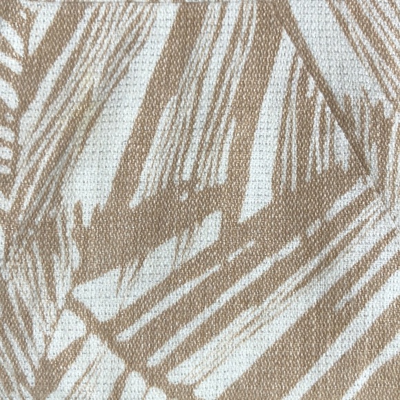 Banana Republic Linen Blend Tan/ Ivory Palm Leaf Sleeveless Sheath Dress Size 8 - Picture 9 of 12